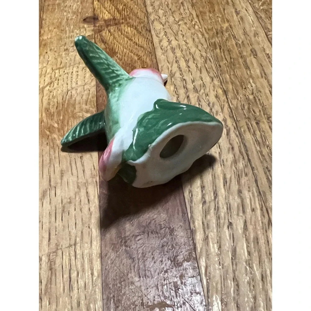Vintage Ceramic Hummingbird Salt Pepper Shaker Pink Bird Floral Replacement